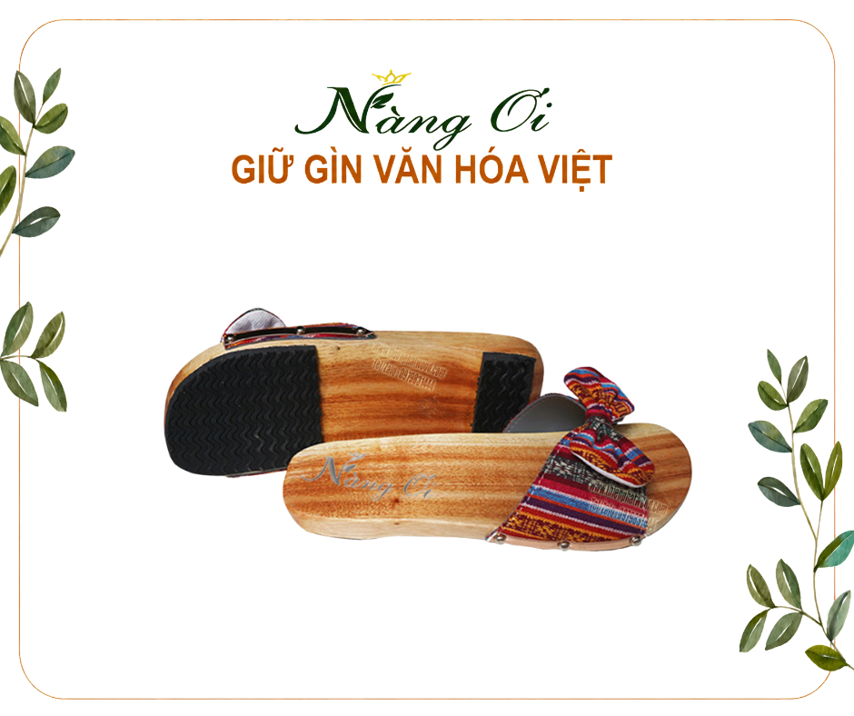 guốc mộc nữ quai thổ cẩm độc lạ mà cuốn hút
